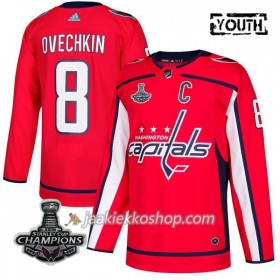 Lapsille NHL Washington Capitals Pelipaita Alex Ovechkin 8 2018 Stanley Cup Champions Adidas Punainen Authentic